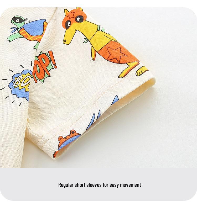 Boys' Cartoon Print Custom Short-Sleeve T-Shirt