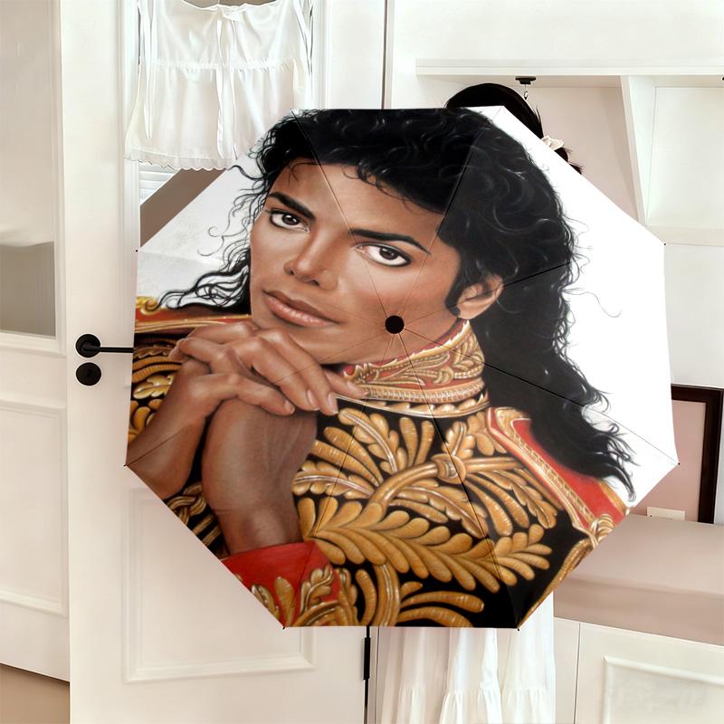 1PC Michael Jackson Automatic Umbrella - Suitable Travel Outdoor Portable Umbrella Birthday Gift Daily Essentials