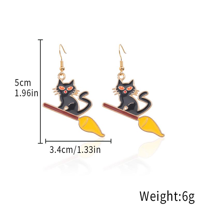 Halloween Earrings Cartoon Ghost Kid Earrings, Dripping Oil Cute Reaper Pumpkin Earrings Horror Earrings