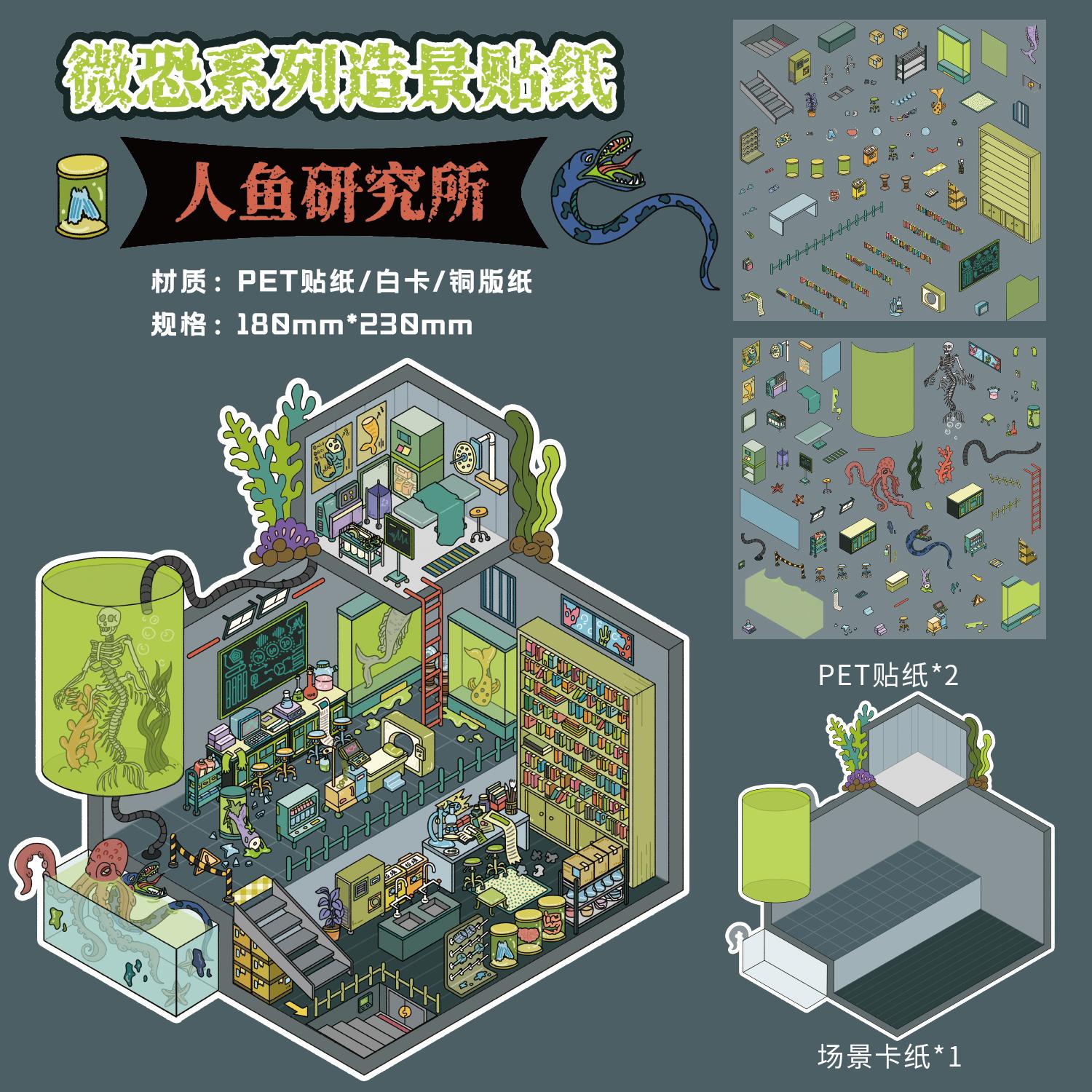 

Kawaii 3D Cartoon Micro Terror Series Miniature Scene Stickers DIY Scrapbooking Stacking Game Stickers Children s Festival Gifts