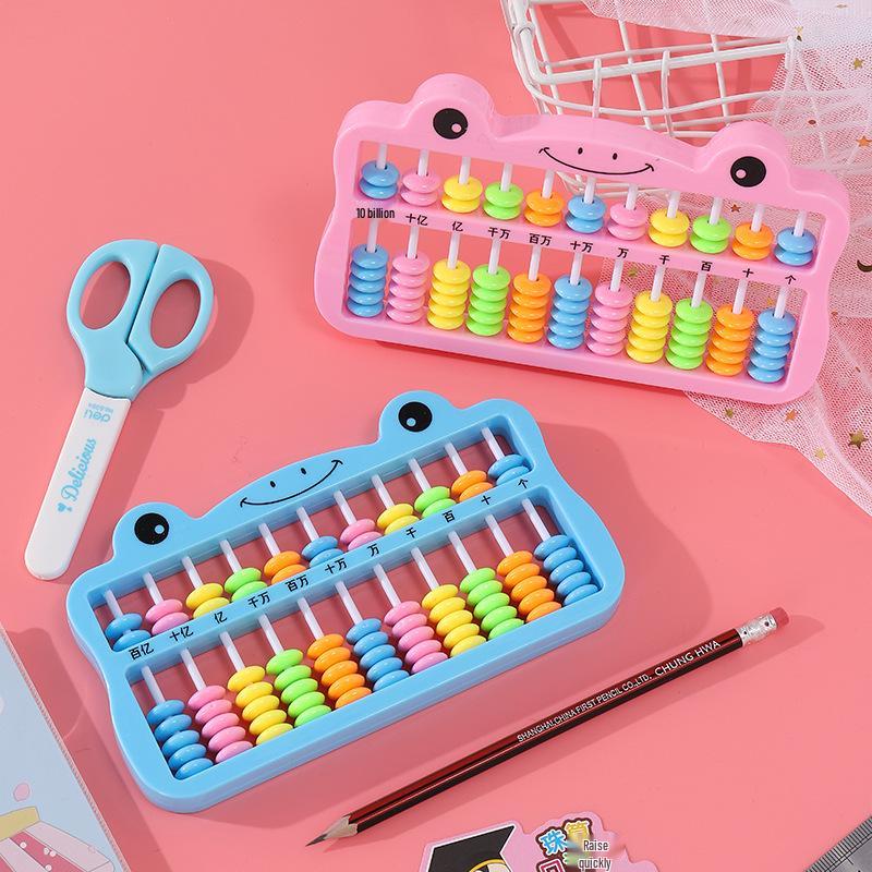Children's Cartoon Abacus: 11 Rods, 7 Beads, Colorful Math Teaching Aid for Elementary Students