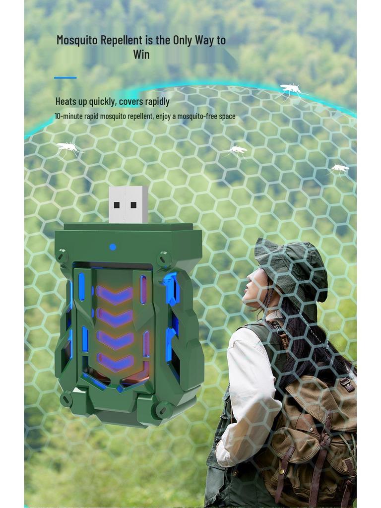 2025 Portable USB Electric Mosquito Coil & Wireless Repellent Heater for Outdoor Camping
