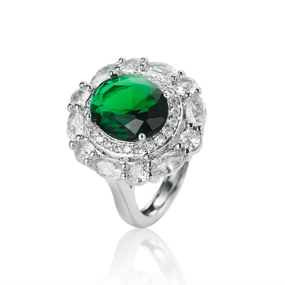 Hot European and American Style Temperament, Luxury Colored Treasure Ring, High-end Exaggerated Party Atmosphere, Ring Finger Ring