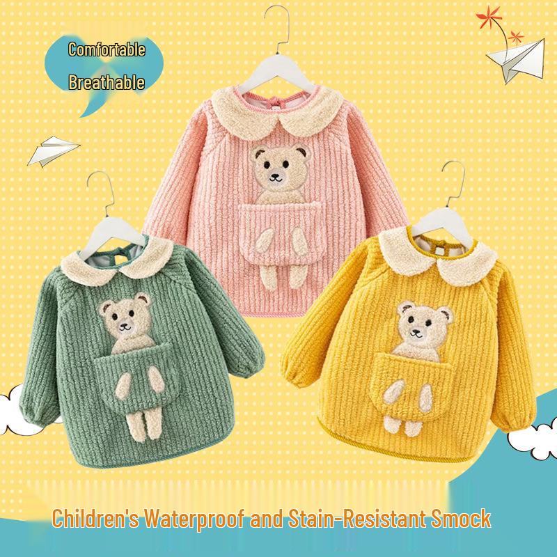 Stylish Waterproof Baby Coveralls for Autumn & Winter – Thickened, Stain-Proof Protective Clothing & Bib for Infants and Toddlers