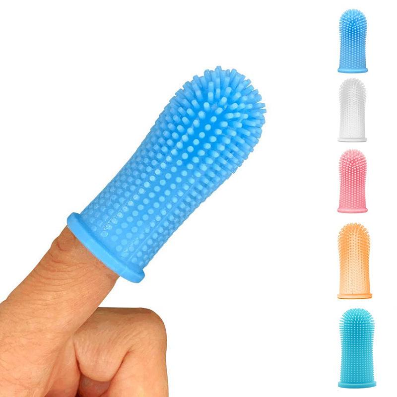 Pet Finger Toothbrush 1PC Bedding Cat and Dog Oral Cleaning Toothbrush Anti-tartar Pet Supplies Soft Teeth Silicone