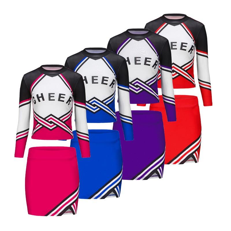 Womens Cheerleading Skirts School Style Performance Outfits Sports Competitions Stage Shows