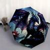 1pc Dragons Moonlit Sky Automatic Opening and Closing Umbrella - Lightweight 3-Fold Design, Suitable for Fans, Travel, Daily Use, Interesting Sha