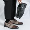 Italian Design Men Dress Shoes Leather Monk Buckle Strap Pointed Toe Men Shoes Classic Versatile Comfy Business Shoes