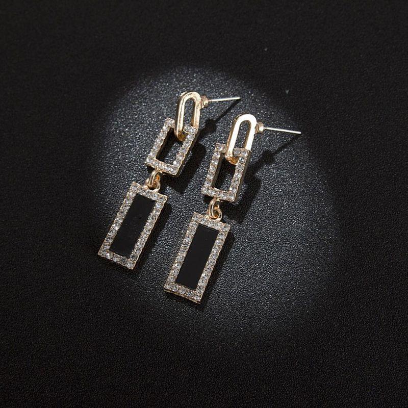 Damen Geometrie Silberne Nadel Nachtclub Lange Asymmetrische Süße Schmuck Ohrstecker