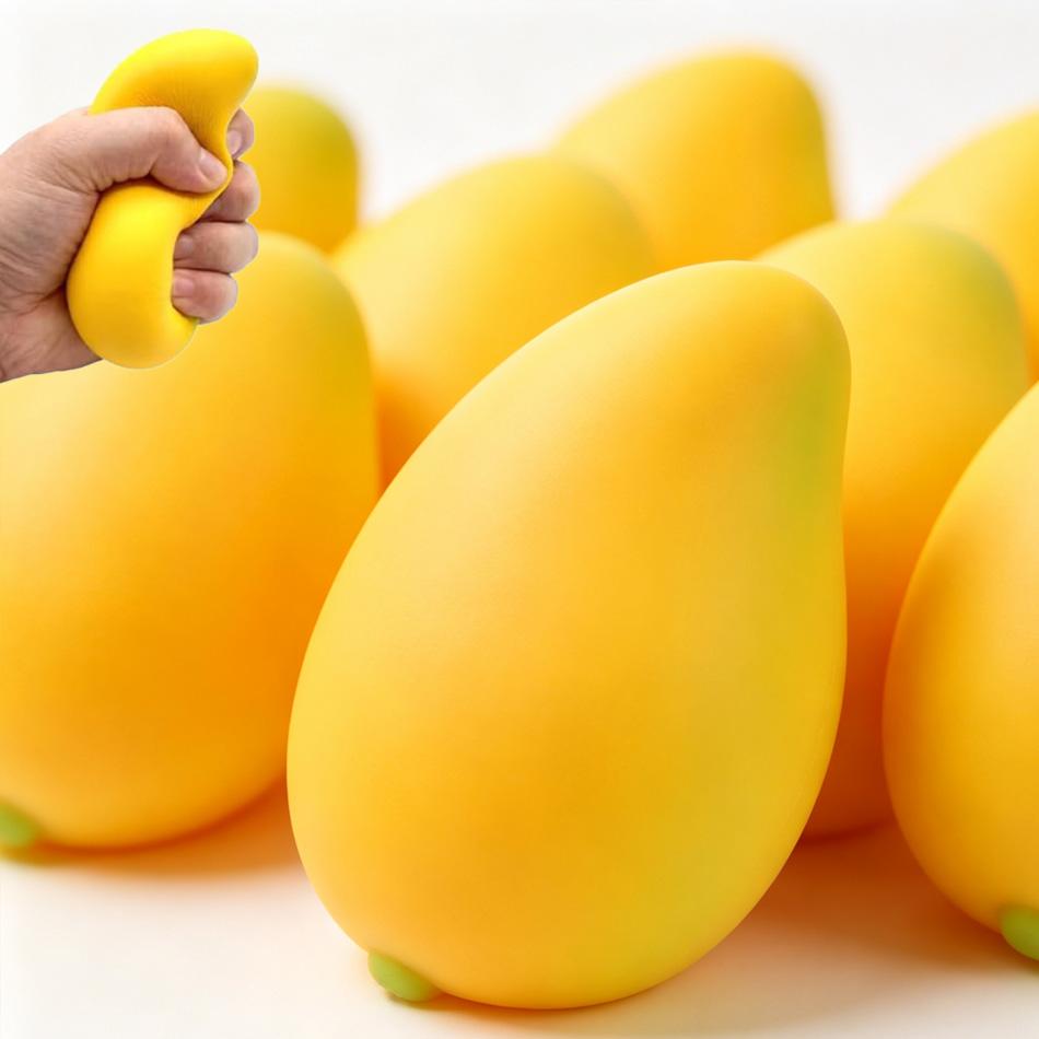 Handmade Crispy Mango Stress Ball Squeeze Toy, Mango Squishy Fidget Ball, Asmr Sensory Stress Relief Toy