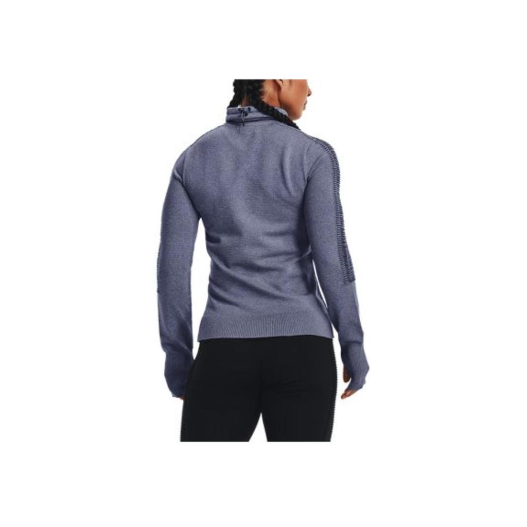 Under Armour FW22 Jednolity Kolor Nadruk z Logo Stójka Sportowa Bluza z Kapturem Damskie bluzy z kapturem Fioletowy 1371576-767