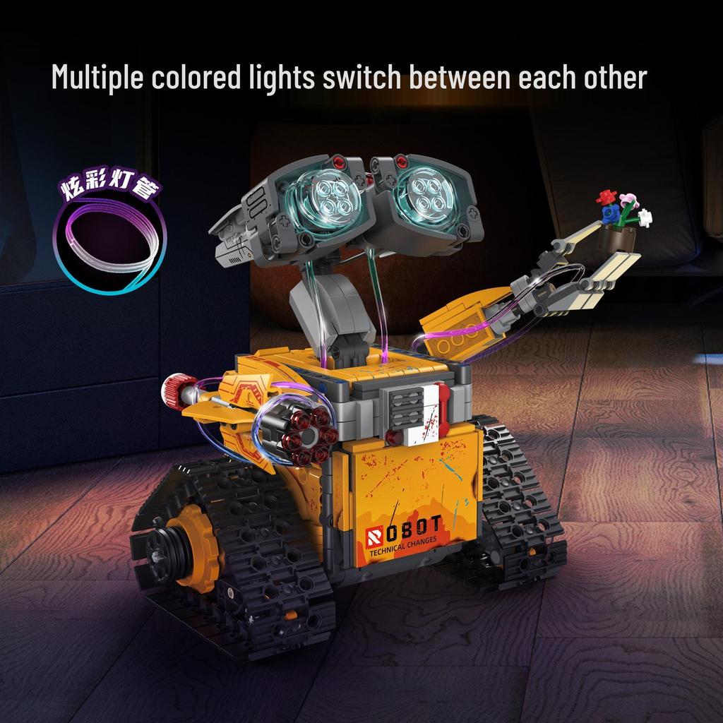 Fünf-in-Eins Programmierbarer Wall-E Roboter: Montagebausteine, Elektrische Wissenschaftliche Bildung, Fernbedienung, Kompatibel mit Lego