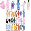 Adorable Animal Flannel Pyjamas For Kids Featuring Cozy Onesie Sleepwear With Pockets