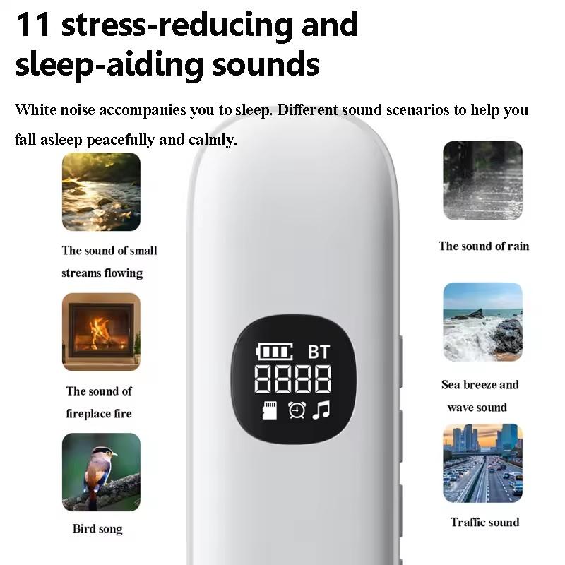 Under Pillow Bone Conduction Bluetooth Speaker White Noise Sleep Aid Soundbar LED Display TF MP3 Music Player Timed Shutdown