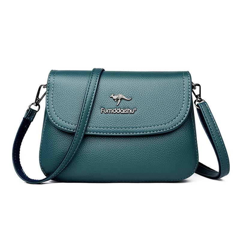 Small Square-shaped Crossbody Bag, Soft Leather, Middle-aged Mother's Bag, Single Shoulder Bag, Small Bag Casually