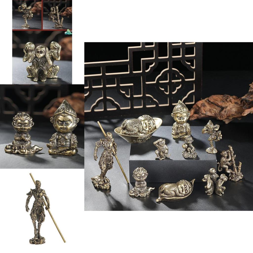 Kreativ Retro Solid Brons Apgdekoration Perfekt För Festivaler Och Gåvor