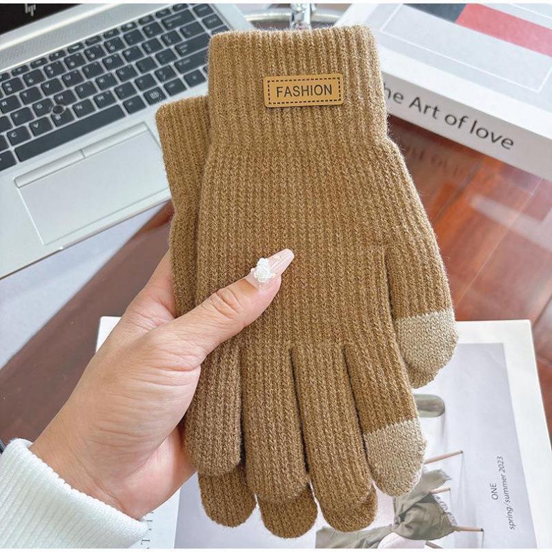 Women's Winter Touchscreen Riding Gloves - Thick, Warm, Wool-Knit, Cold-Proof