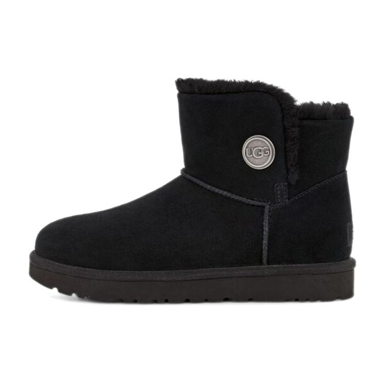 (WMNS) UGG Mini Bailey Snaps  Black  Women s 1127352-BLK EU 36