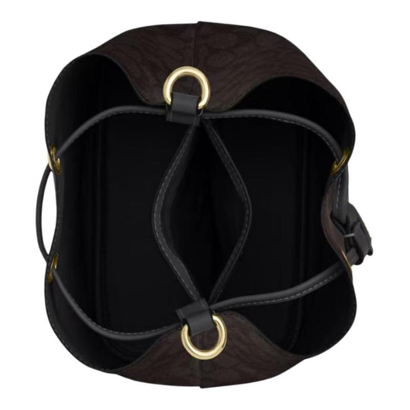 Coach Rowan 21 Bucket Bag Signature Canvas Women Drawstring Handbag With Detachable Pouch Shoulder Crossbody Fashion Gift CBH07-IMXAQ