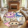 Labubu Print Round Rug, Washable Floor Carpet, For Entryway Dorm Laundry Room Office Study, Home Decor Birthday Christmas Gift