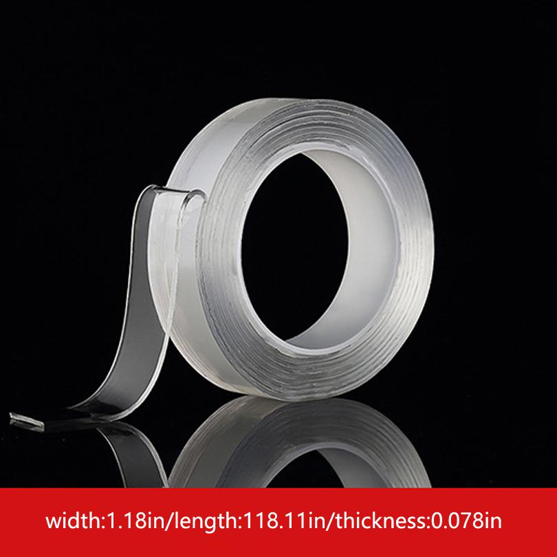 Non marking transparent nano tape, double-sided tape, anti slip and washable