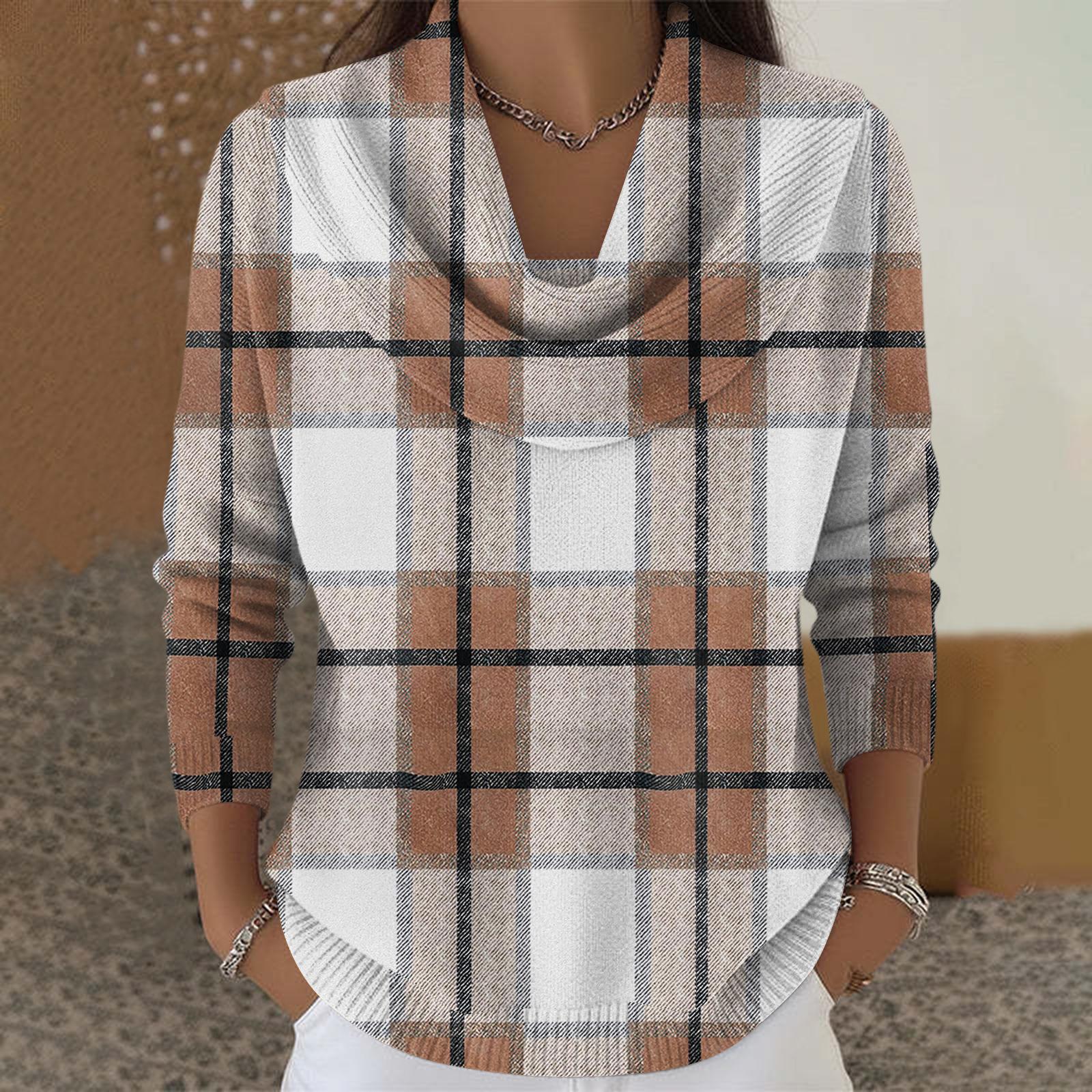 

Women s Casual And Fashionable Round Neck Long Sleeved Printed Top Sweater L