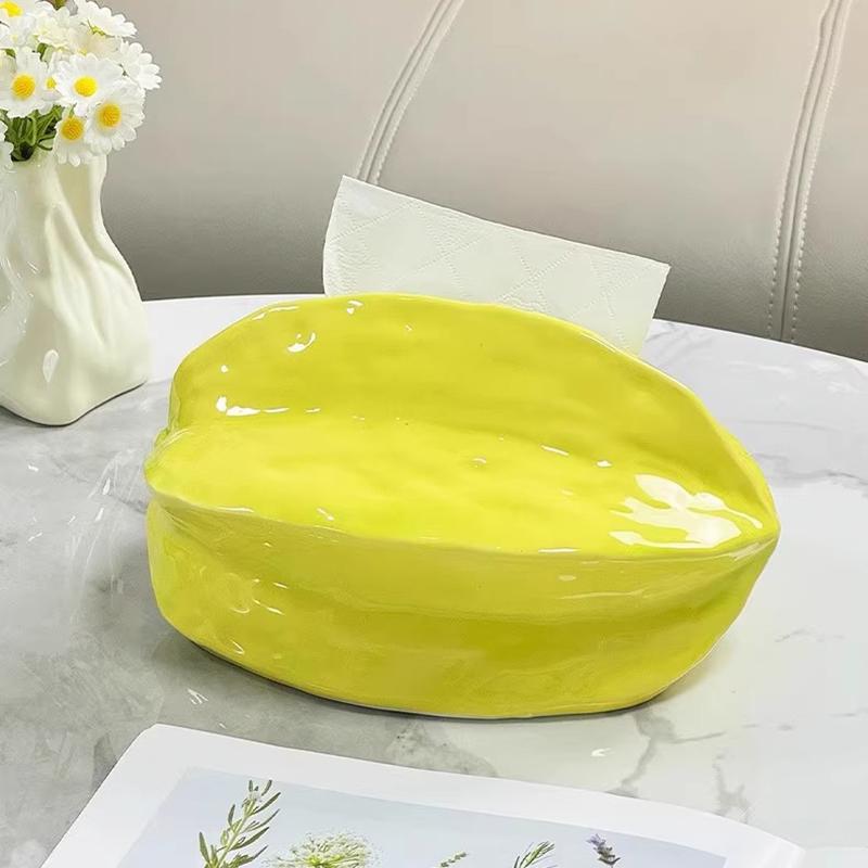 Star Fruit Tissue Box Ceramics Luxury Living Room Decoration Boxes Modern Table Accessories Tissue Box Creative Design Boxes