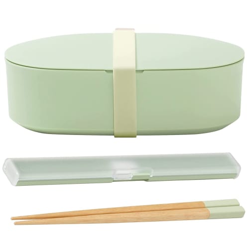 Ansio 2-Piece Bento Box Set, 500ml (Fluffy Filling, Microwave Safe, Dishwasher Safe), Made In Japan (Lunch Box/Chopsticks and Chopstick Case Set), Per