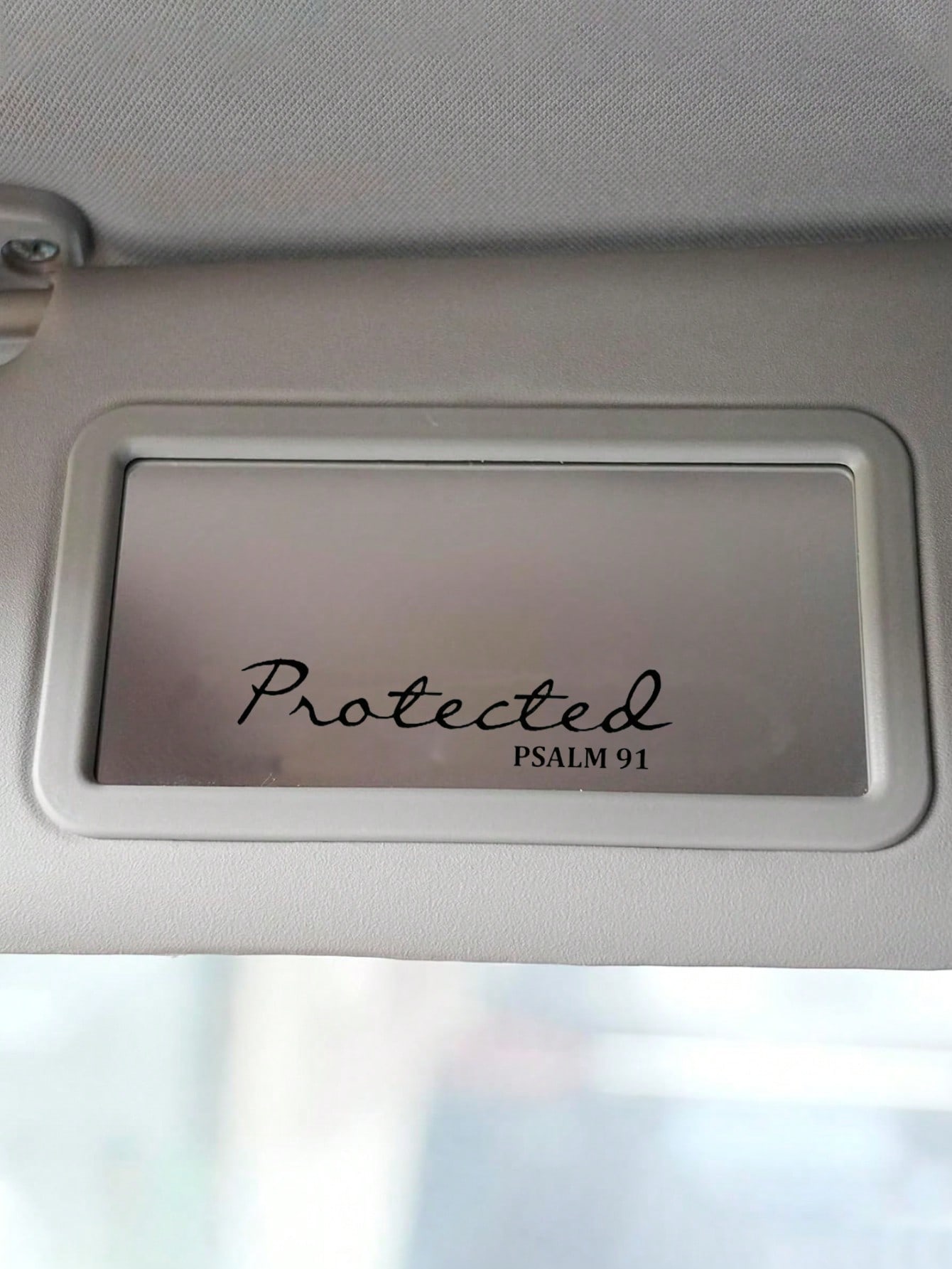 Bible Verse Mirror Sticker –  Psalm 91: Under Protection  Christian Vinyl Decal, Ideal for Female Drivers