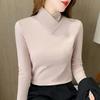 Autumn Winter Fashion Simple Double-Sided Thermal Base Shirt for Women New Slim Fit Stylish Half Turtleneck Long Sleeve T-Shirt Top