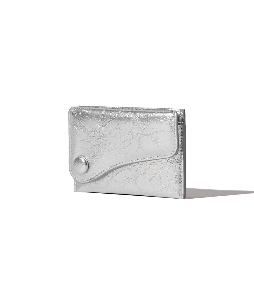 Lemasque Dot Saddle Slim Mini Transit Card Holder Silver