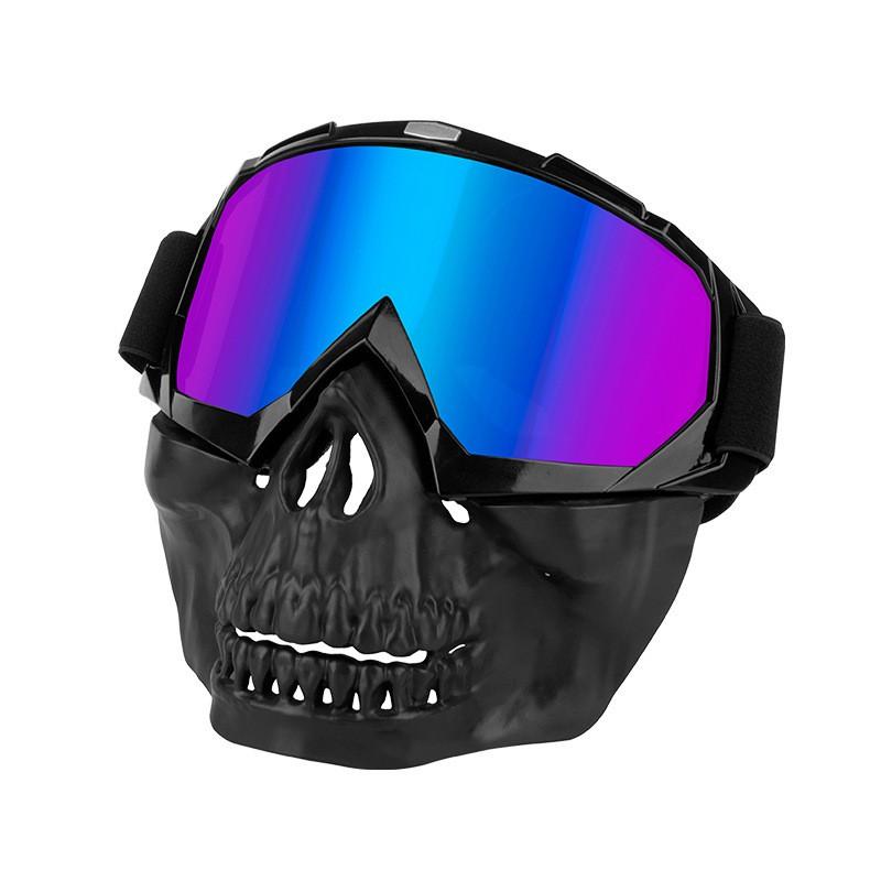Motorcycle Goggles Safety Glasses Off-Road Riding UV Protection Windproof Cycling Protective Gear Unisex PC Lens Black Frame with Colored Lens