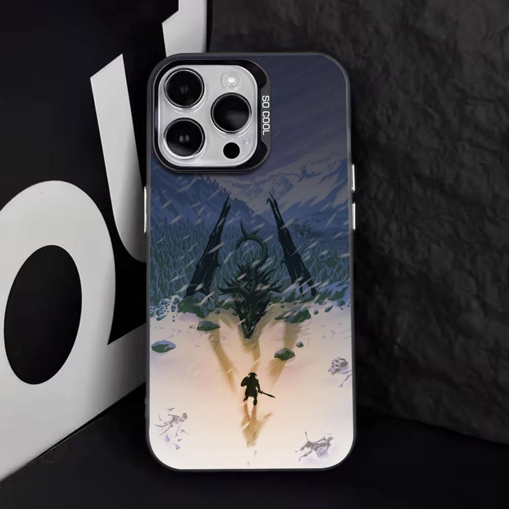 

Dragonborn Phone Case For iPhone 17,16,15,14,13,12,11 Plus,Pro Max,XS,Colored Silver Plated Inside Cover iPhone17