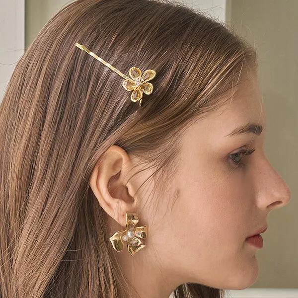 Flower Colored Glass Hairpin JP-23-292BP