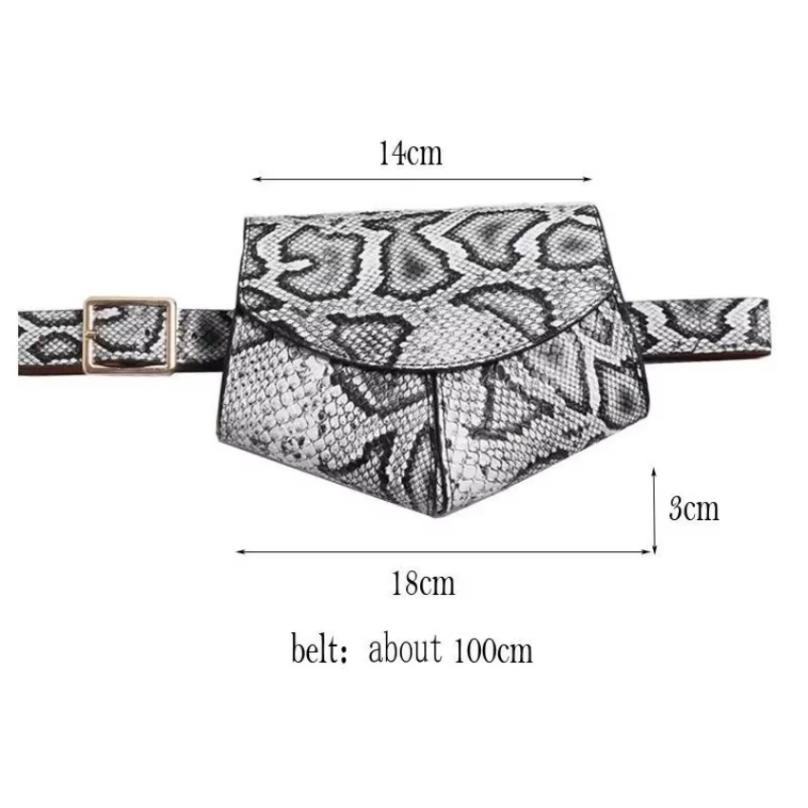 1 Pcs Fashionable Small Waist Bag Versatile Women Delicate Snake Skin Decorative Saddle Fashionable Sweater Belt Trendy