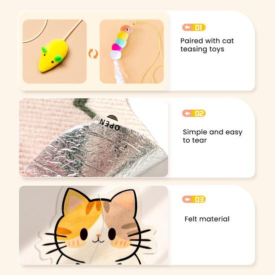 Katzenkratzmöbelschutz Klebende Katzenkratzmatte Filz Niedliche Panda Tierform Katzenkratzpad für Wand Tür Couch