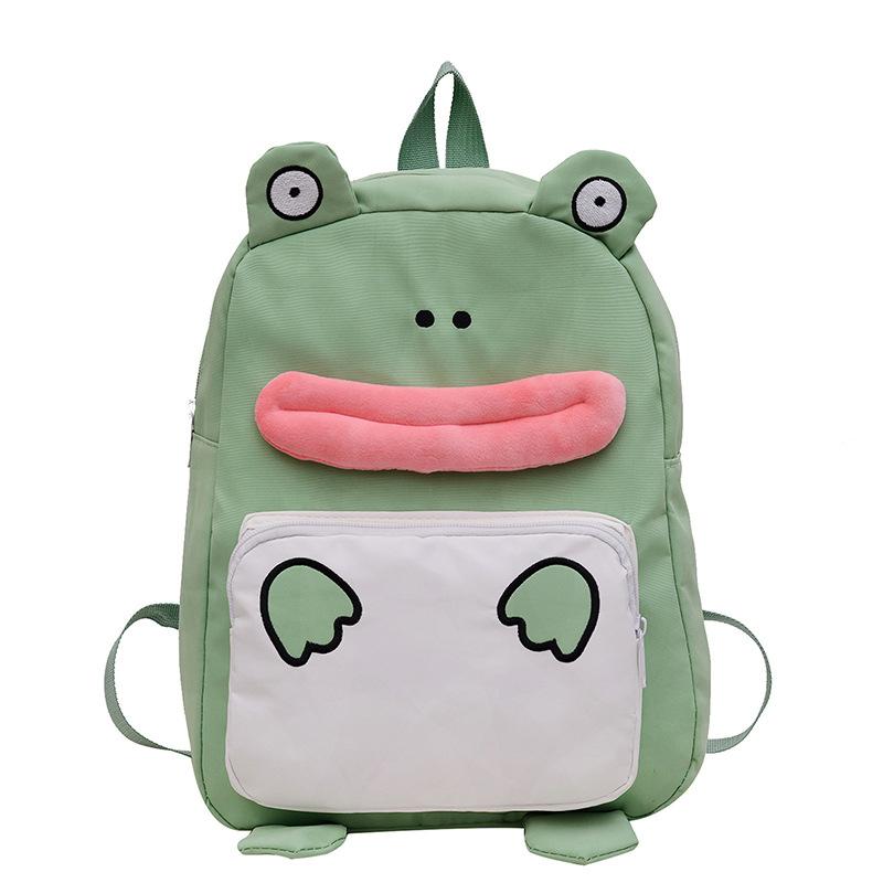 The new Japanese cute little frog backpack is the same for men and women, and the autumn versatile student large-capacity backpack bag.