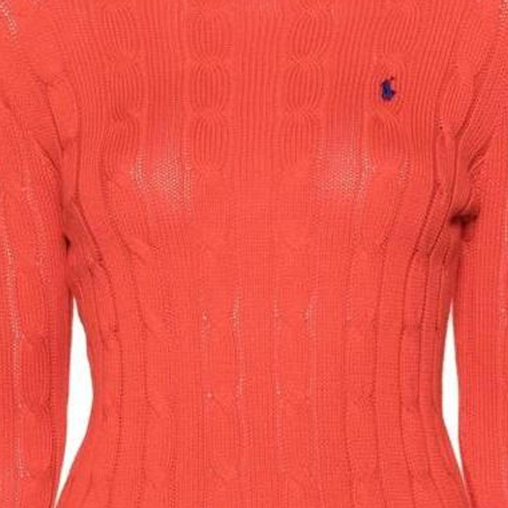 Polo Ralph Lauren Solid Color Crew Neck Fitted Logo Long Sleeve Sweater Women sweater Red 211891640016