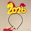 1/3Pcs 2026 New Year Headband Red Horse Headband Festive Spring Festival Party Hairband Holiday Selfie Prop