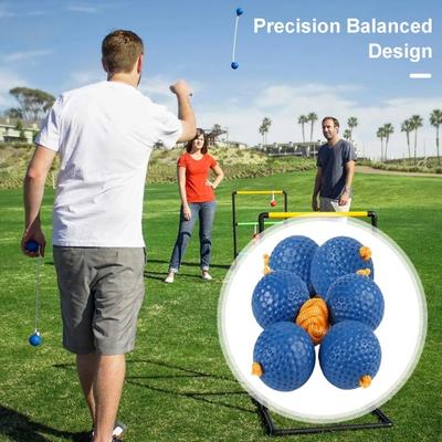 3 Pairs Ladder Ball Replacement Ladder Toss Game Balls Kids Ladderball Bolas Made from Real Golf Balls for Outdoor Lawn Yard Beach Game