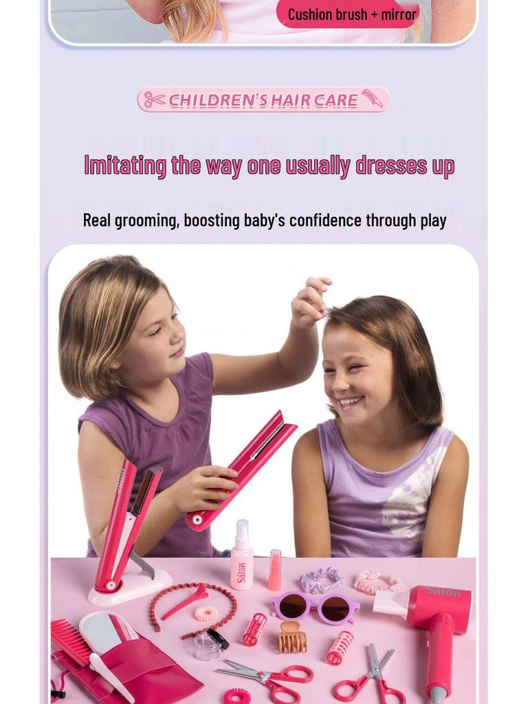 Children's Hair Salon Playset: Hairdryer, Wash & Cut Accessories for Kids