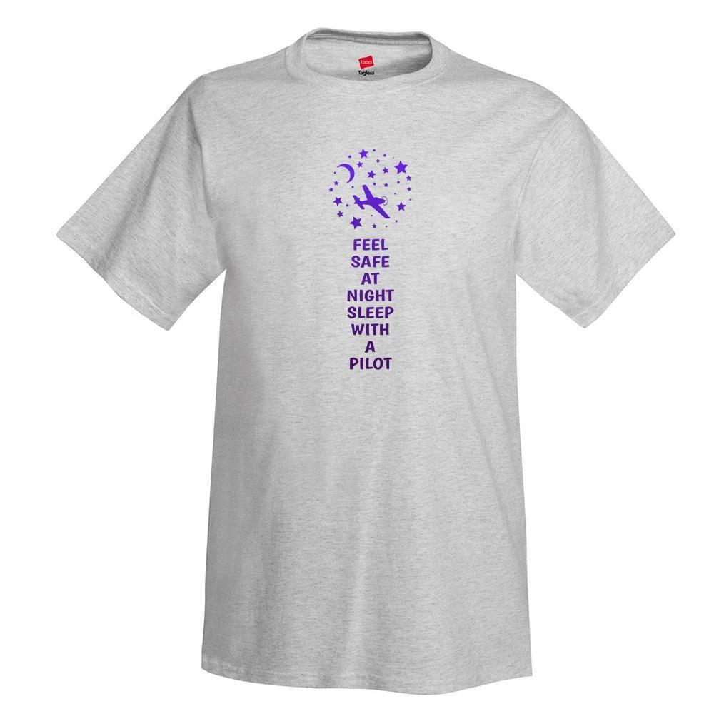

Feel Safe at Night Aviation Airplane T-Shirt 3XL