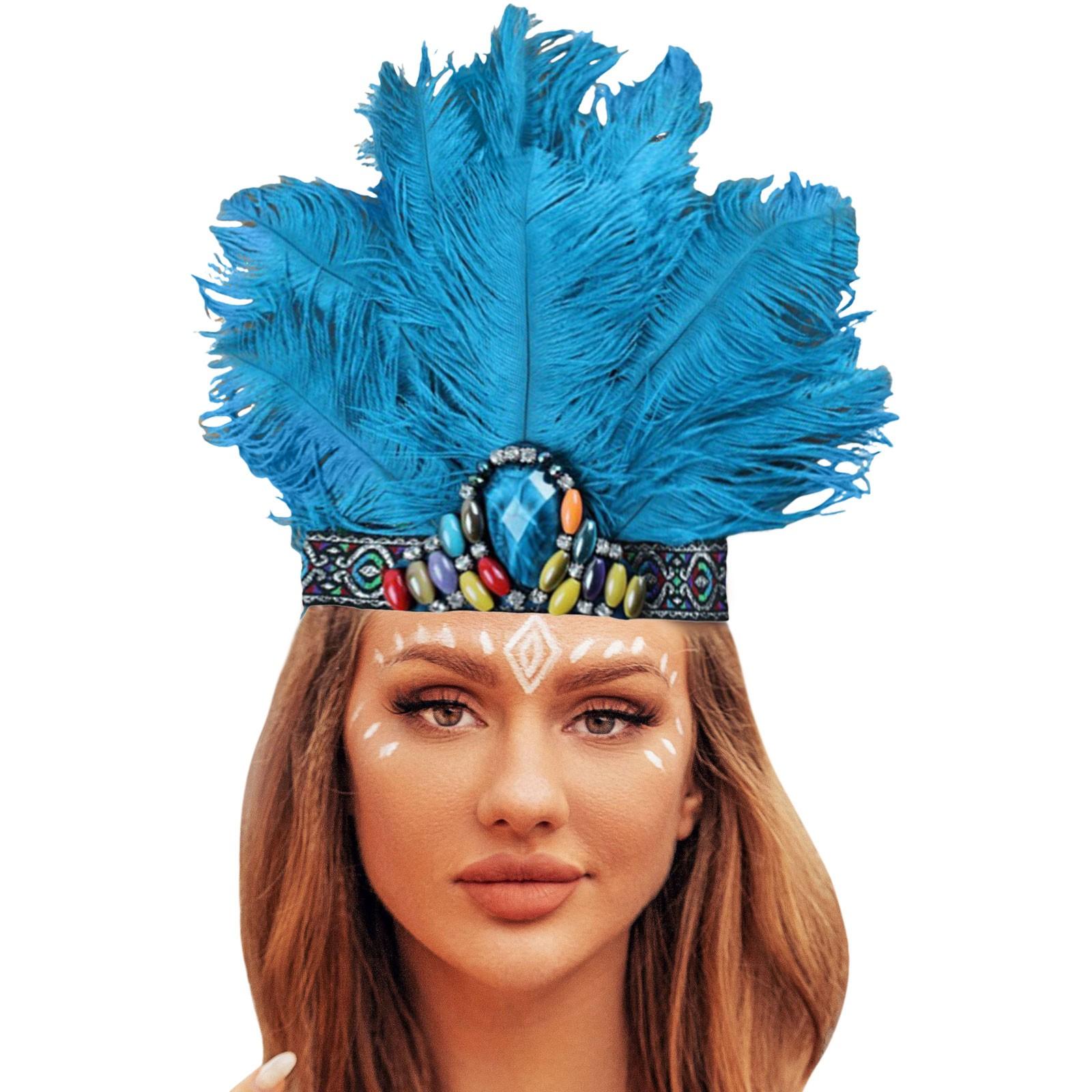 

Женские карнавальные головные уборы с перьями, головной убор с перьями для вечеринки, танцев, рейва, головной убор в стиле флаппер, красочные ретро повязки на голову, аксессуары для волос One Size