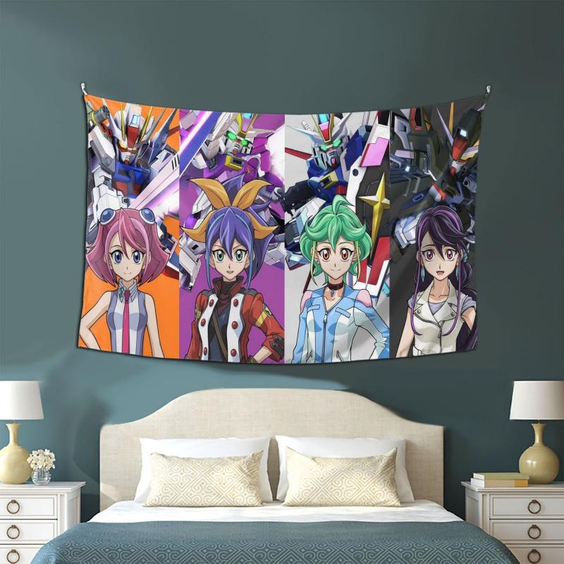 VIKAMA Mecha Girl Anime Tapestry Bedroom Decor Cloth Dorm Renovation Background Wall Covering Gaming Room Decoration Multi Scene