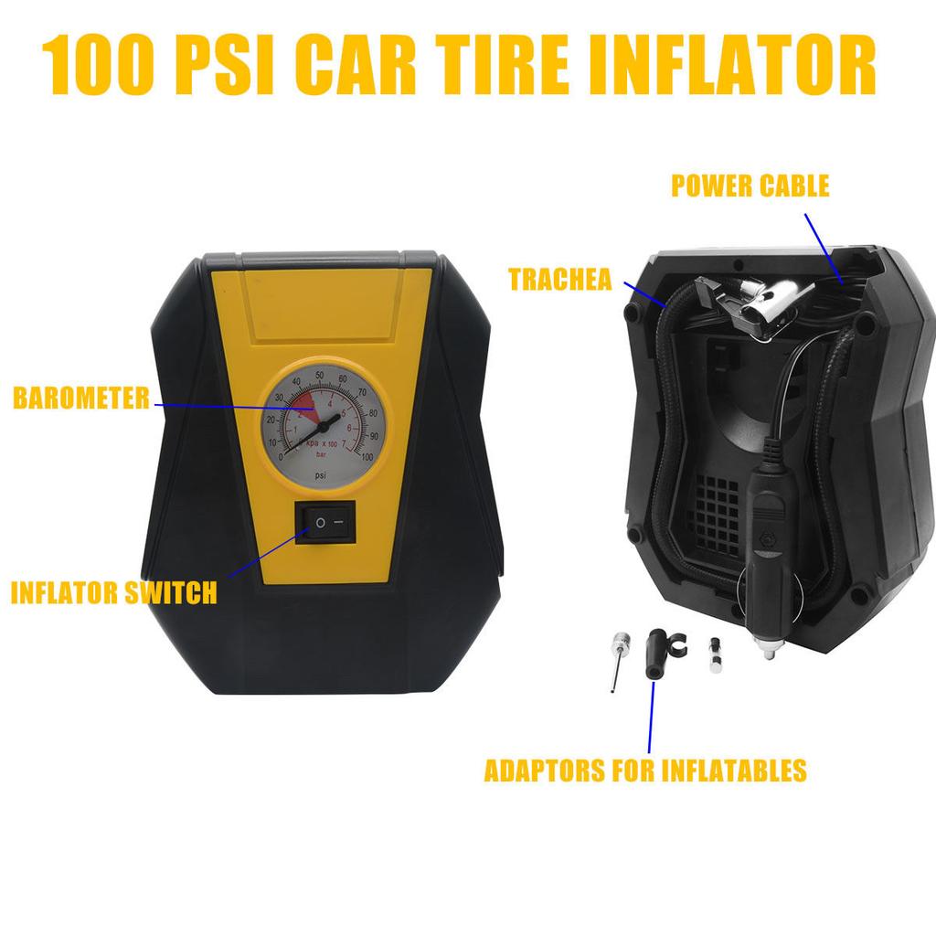 12v Portable Car Tire Pump Tyre Inflator Digital Tire Pressure Monitor Tires Inflatable Pump Air Compressor Air Pump Wheel Tire