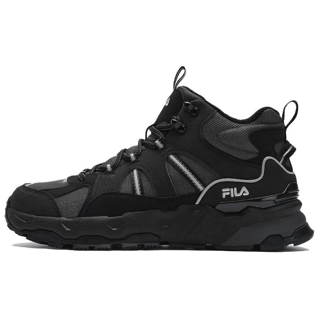 New FILA Trek 1S Abrasion Resistant Mid top Chunky Sneakers Men's Black F12M442113FBF