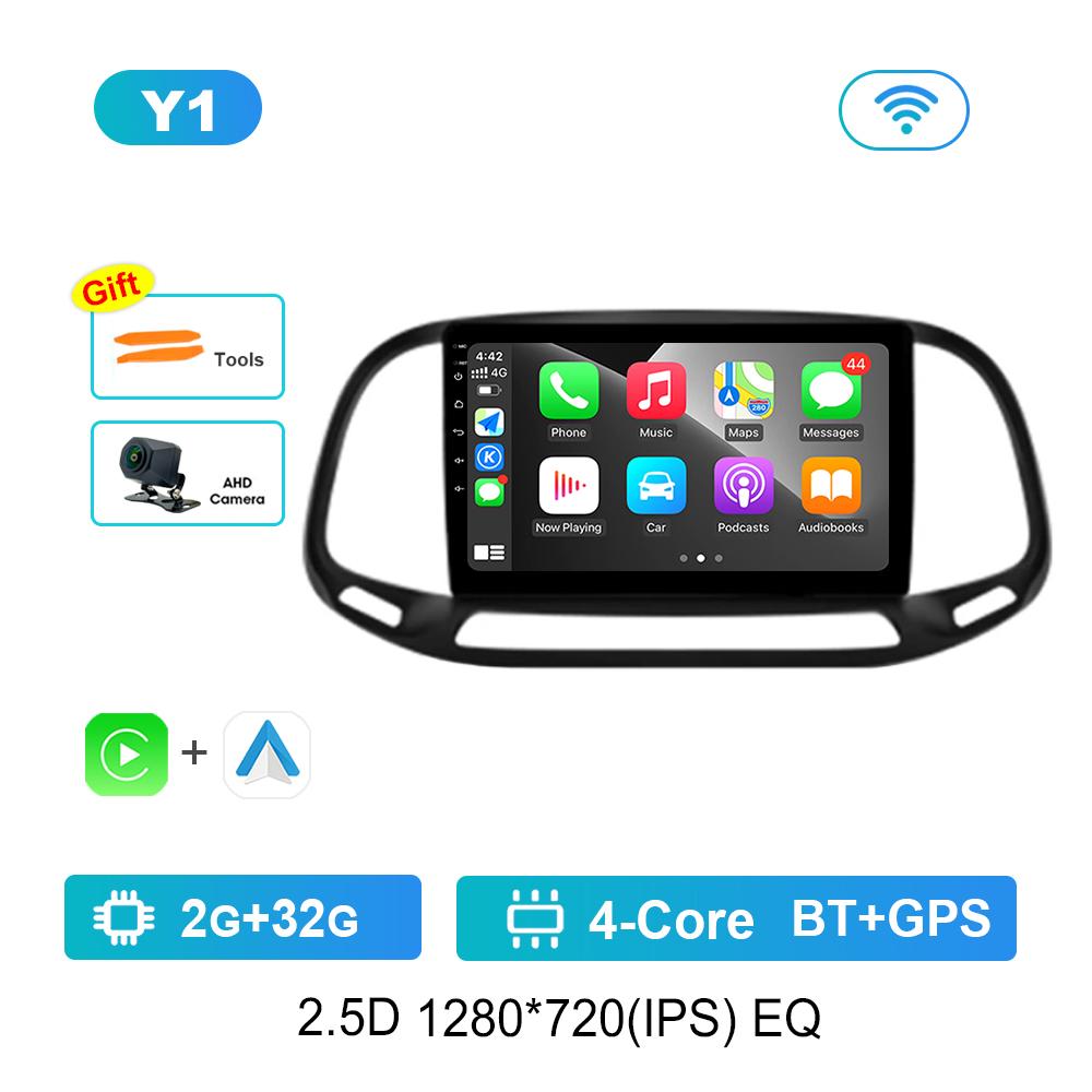 9 Inch Car Video Multimedia Player Android System GPS Navigation for Fiat Doblo 2015 - 2019 Carplay WiFi Touch Screen Bluetooth