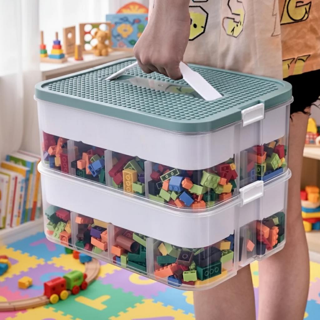 Kids Building Block Storage Box Adjustable Sundries Container Classified Small Storage Container Jewelry Organizer Box