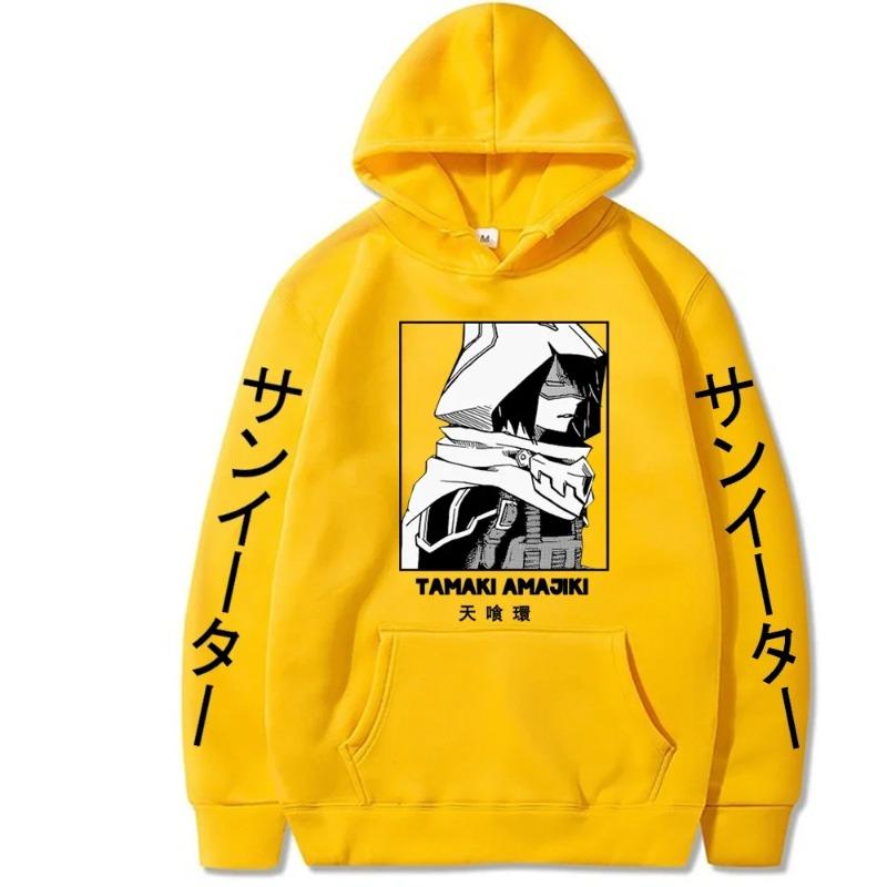 My Hero Academia Anime Trykk Dame Herre Hettegensere Harajuku Tamaki Amajiki Genser Pullover Mote Unisex Høsttopp