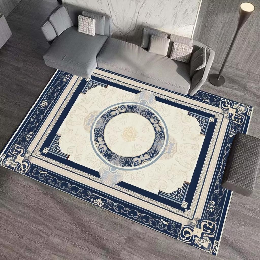 Luxury Marble Carpet Living Room European Style High-grade Non-slip Soft Large Rugs Bedroom Decoration Bedside Plush Floor Mats